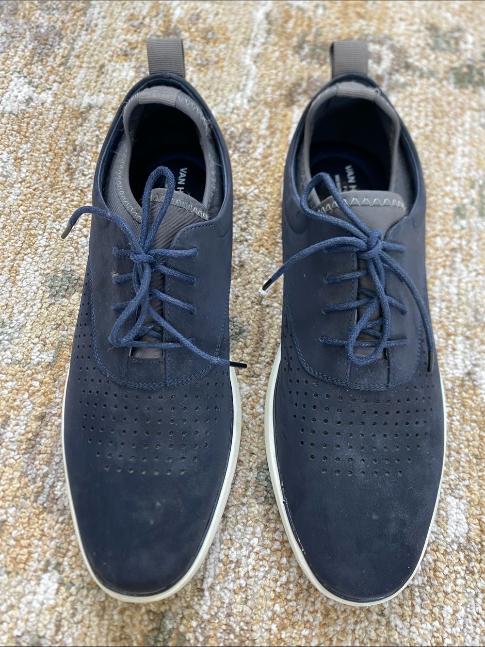 Van Heusen Flex Memory Foam Navy Perforated Lace-Up Oxfords